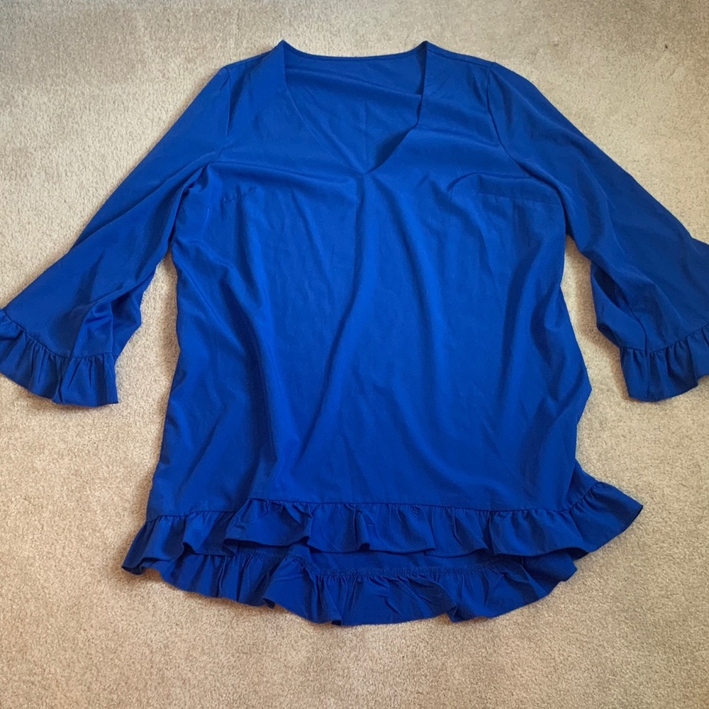 SHEIN Blue Ruffle Dress